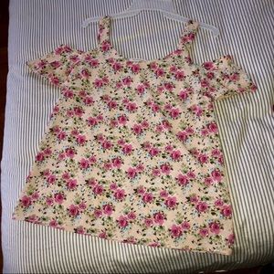 Off-shoulder floral tank top